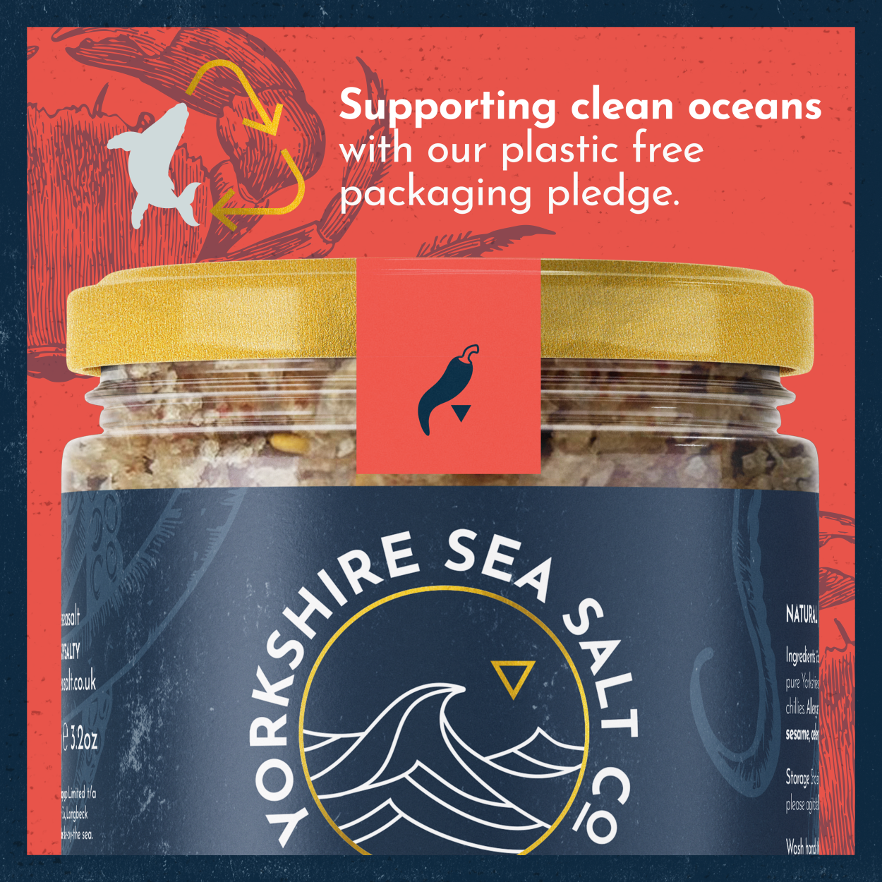 image of Chilli Infused Jar Close Up Crab Yorkshire Sea Salt Co.