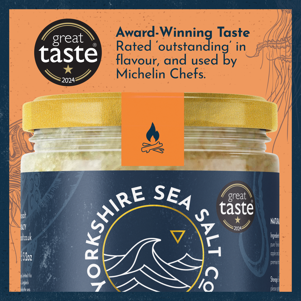 image of Oak Smoked Close Up Great Taste Jelly Fish Yorkshire Sea Salt Co.